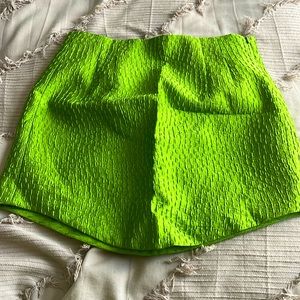 Bright green/lime mini textured skirt